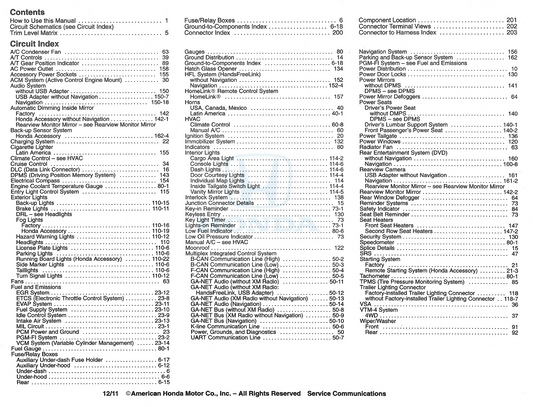 2012 Honda Pilot Electrical Complete Workshop Service Manual