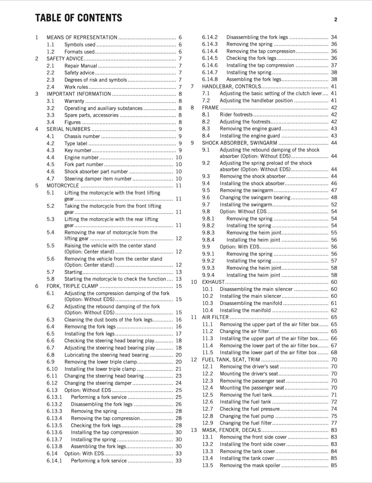 KTM 1190 2014 Adventure Service Repair Manual 3206189en 302 Pages