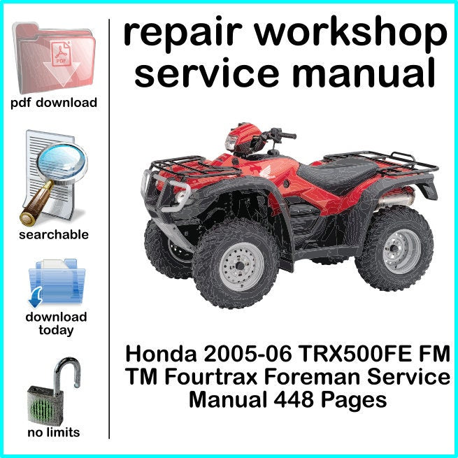 Honda 2005-06 TRX500FE FM TM Fourtrax Foreman Service Manual 448 Pages