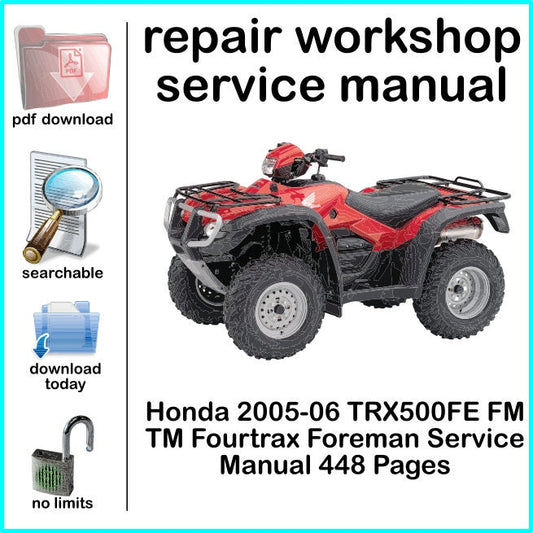 Honda 2005-06 TRX500FE FM TM Fourtrax Foreman Service Manual 448 Pages