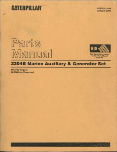 Caterpillar 3304B Emergency Generator Parts 1PS1-Up 9AB5200-Up Manual 570 Pages