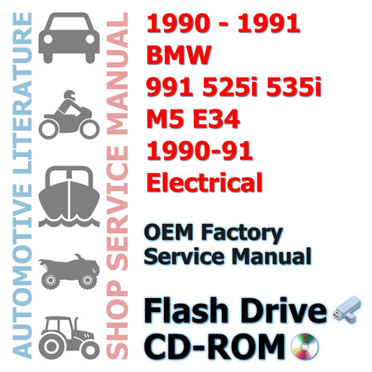 1990 1991 BMW 991 525i 535i M5 E34 Electrical Troubleshooting Manual 408 Pages