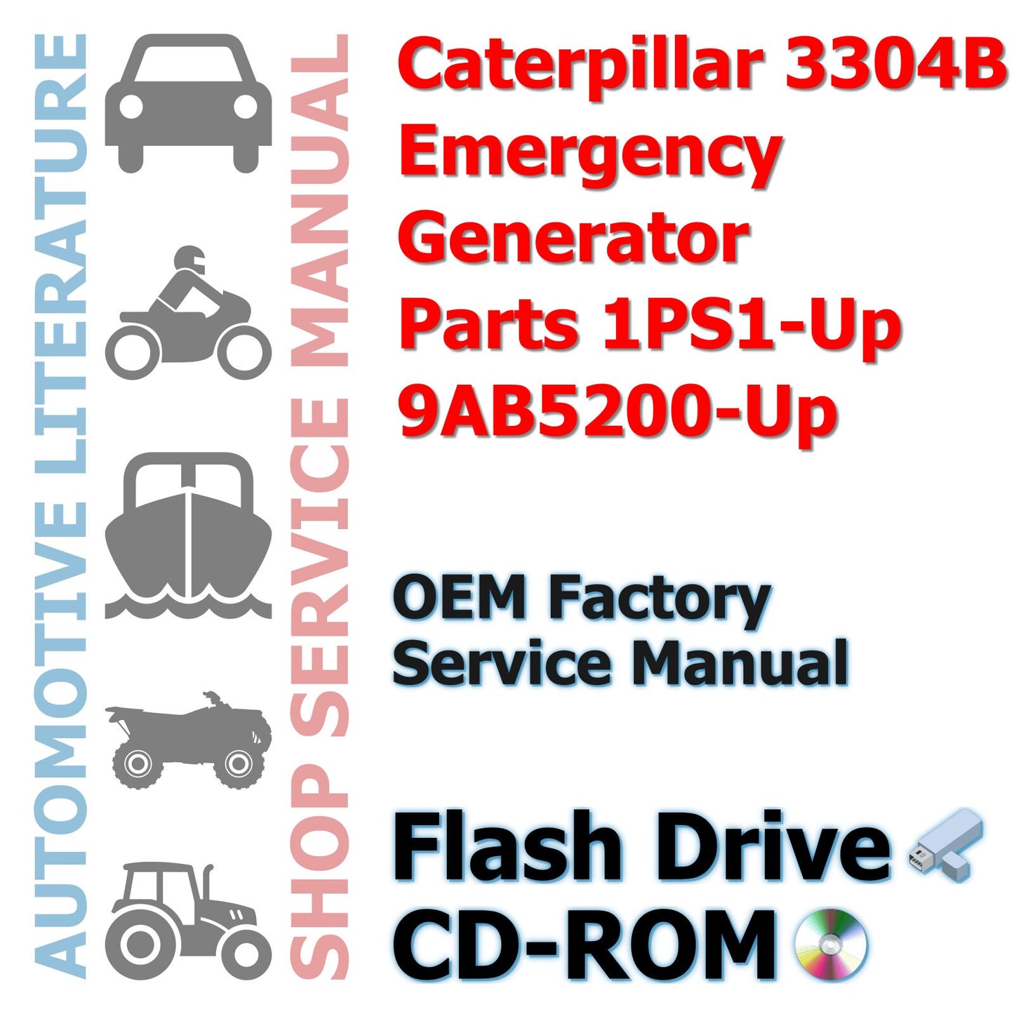 Caterpillar 3304B Emergency Generator Parts 1PS1-Up 9AB5200-Up Manual 570 Pages