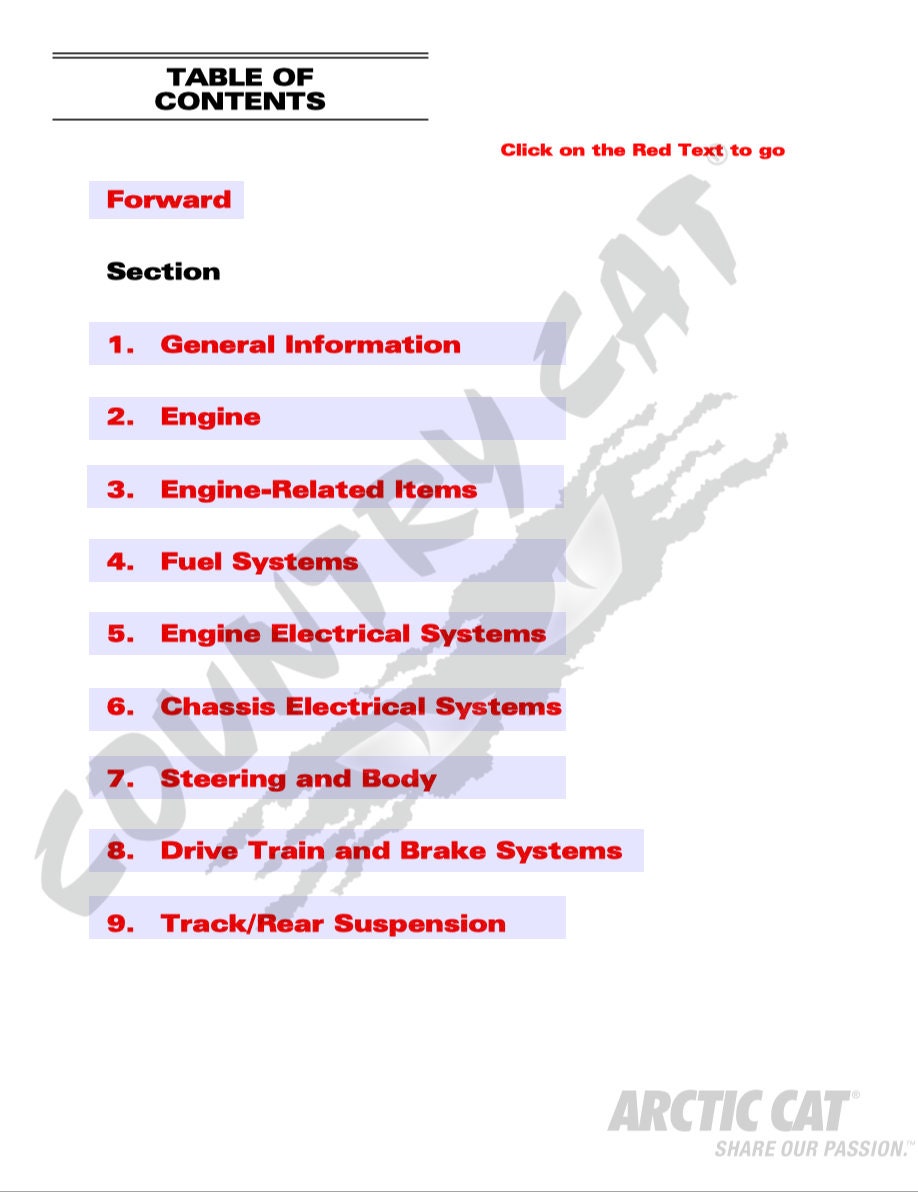 2006 Arctic Cat 4-Stroke Snowmobiles Complete Service Manual