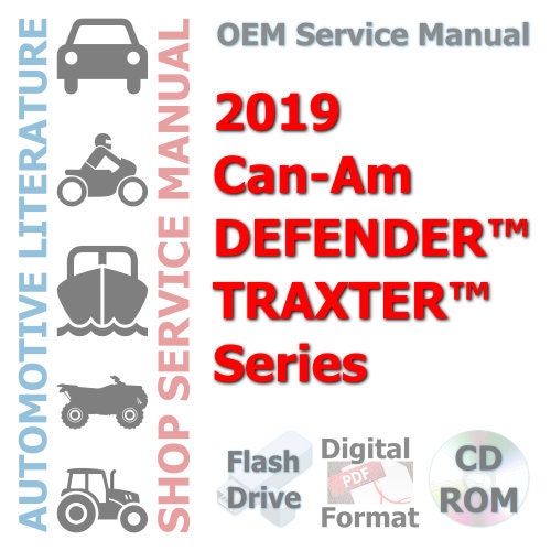 2019 Can-Am DEFENDER™ and TRAXTER™ Series Complete Repair Service Manual