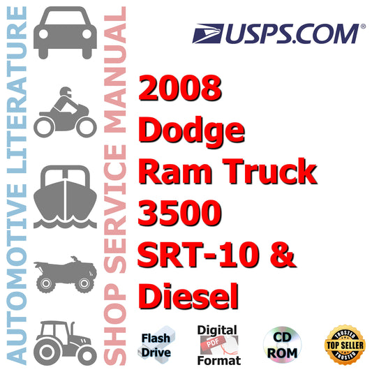 2008 Dodge Ram Truck 3500 SRT-10 & Diesel Complete Repair Service Manual