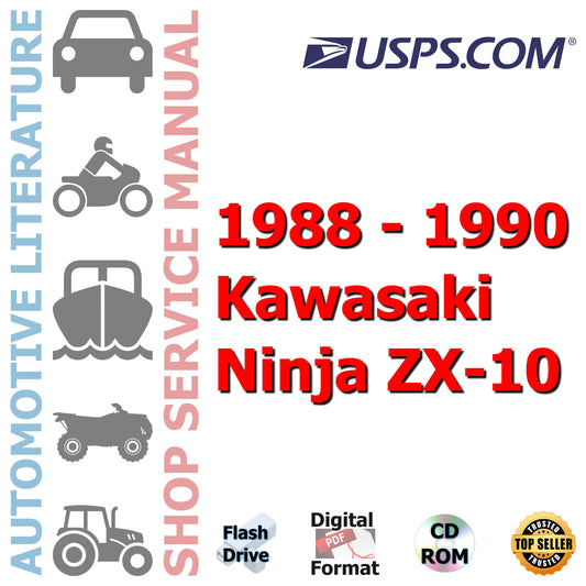 1988 1989 1990 Kawasaki Ninja ZX-10 Complete Service Manual