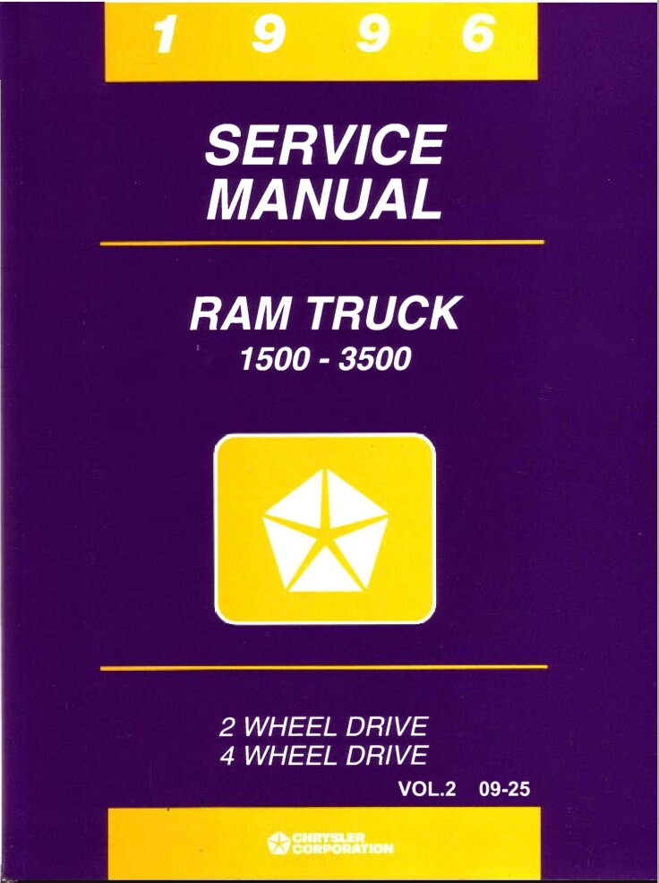 1996 Dodge Ram 1500-3500 | 2 / 4 Wheel Vol.1 / Vol.2 | Complete Service Manual