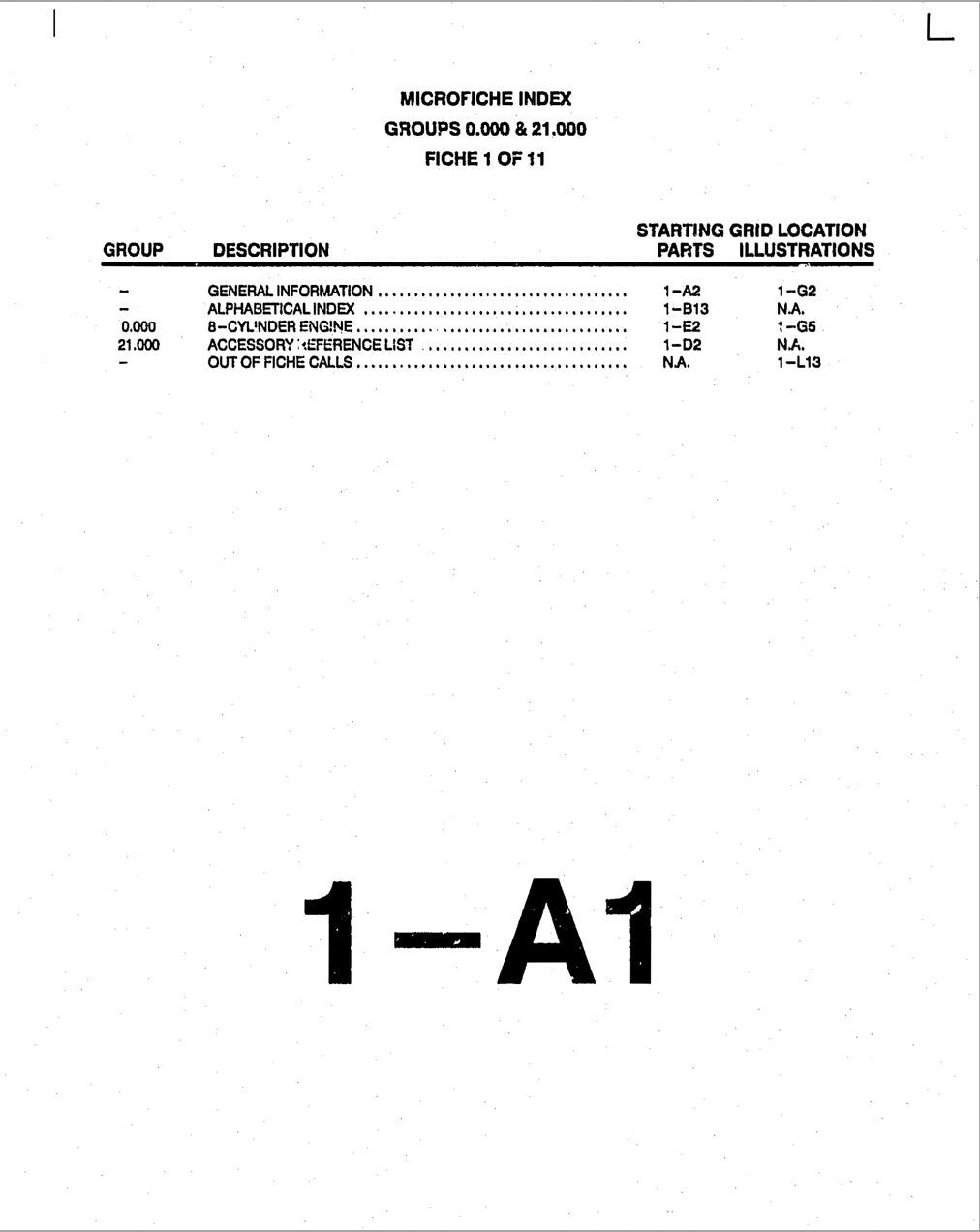 1984 - 1996 Chevrolet Parts And Illustration Catalog