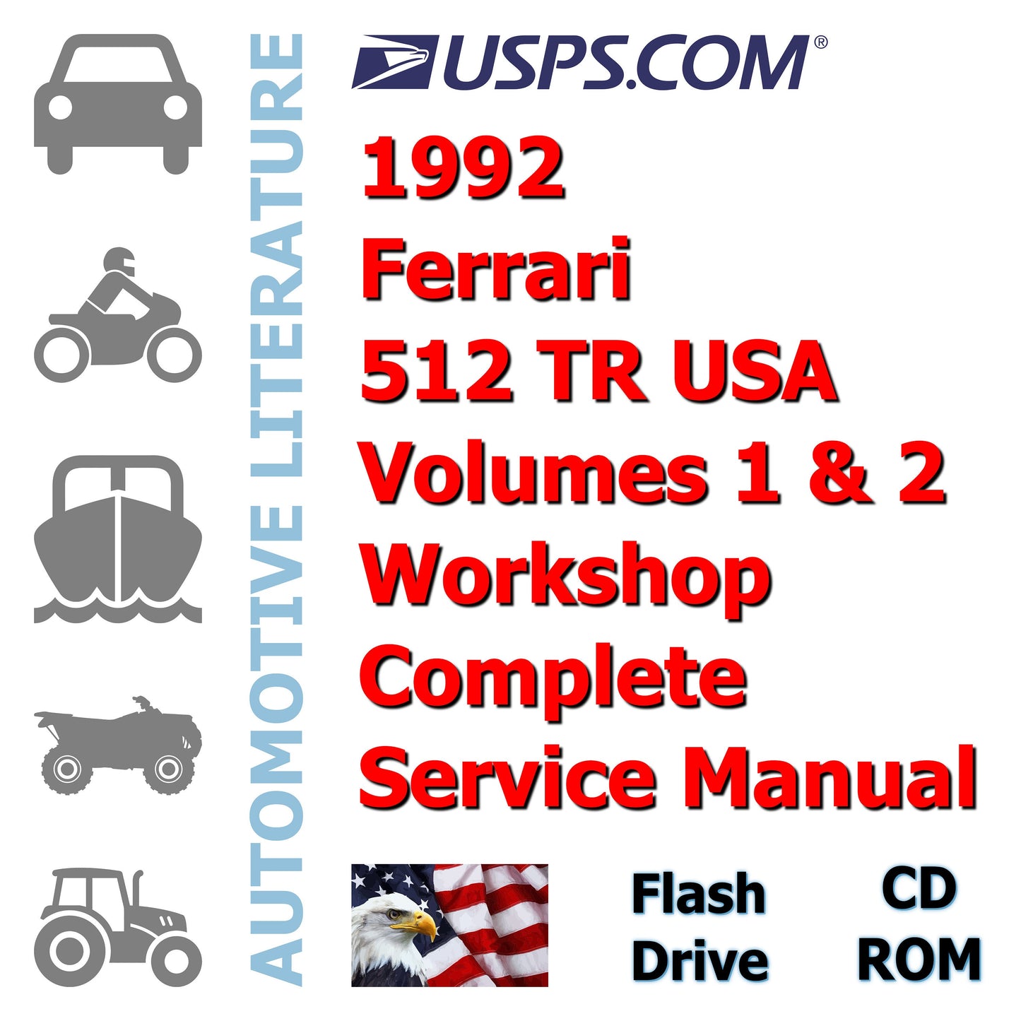 1992 Ferrari 512 TR USA Volumes 1 & 2 Workshop Complete Service Manual