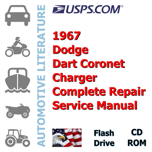 1967 Dodge Dart Coronet Charger Complete Repair Service Manual