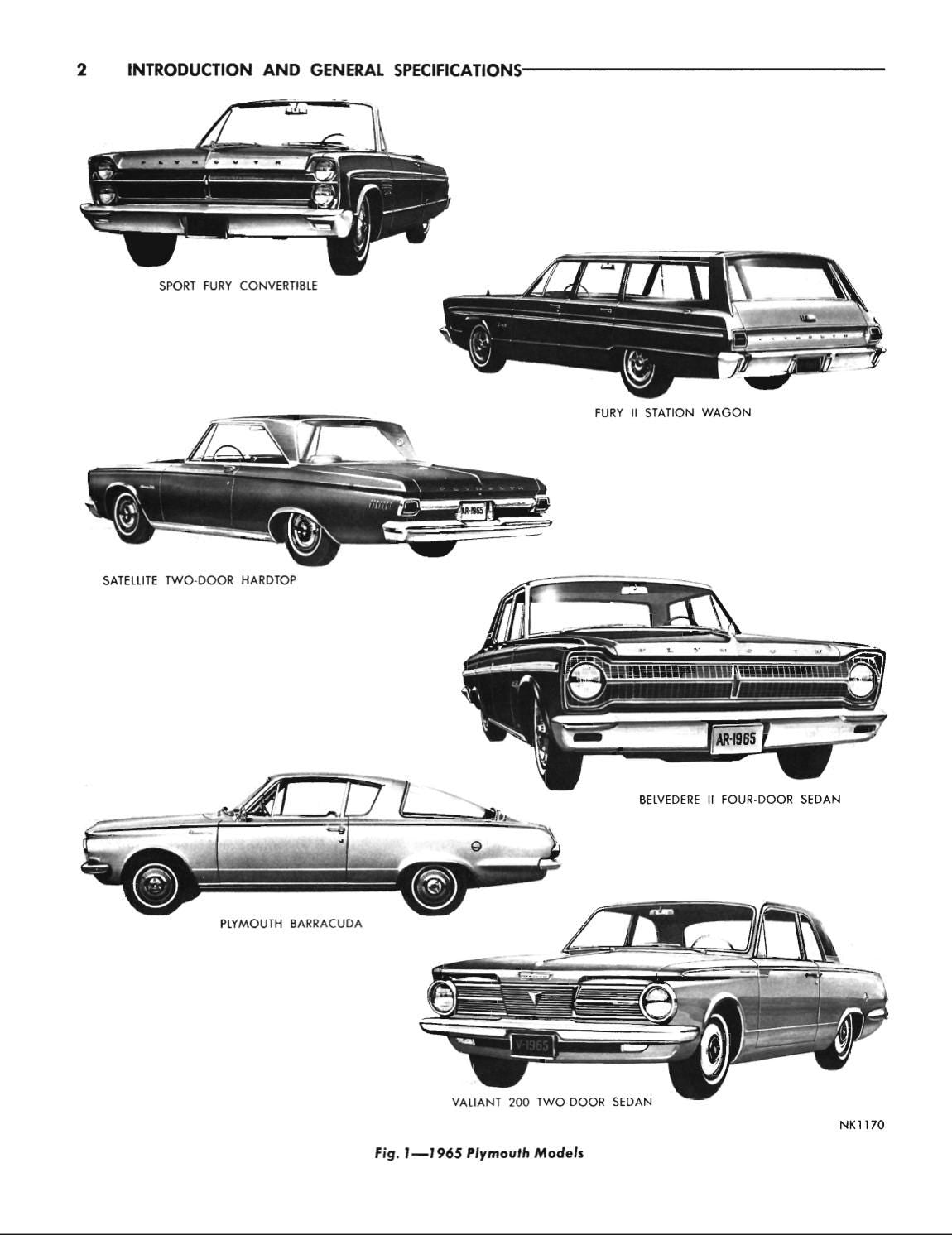 1965 Chrysler Plymouth Complete Workshop Repair Service Manual