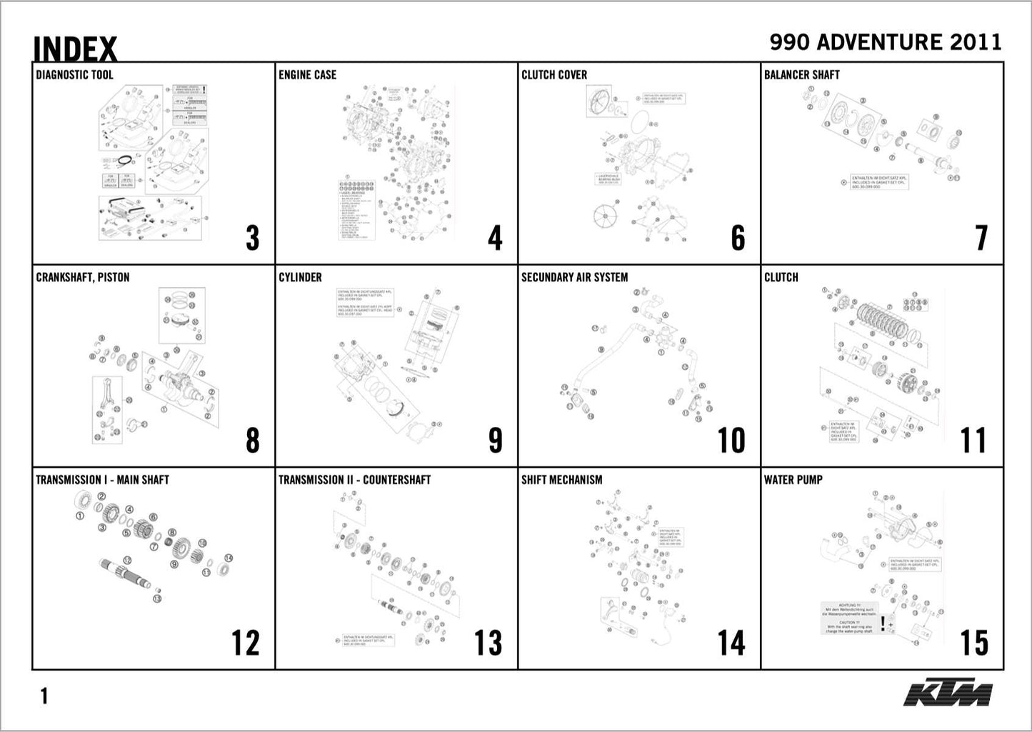 2011 KTM Engine 990 Adventure Spare Parts Manual ART.NO. 3CM089825KEN