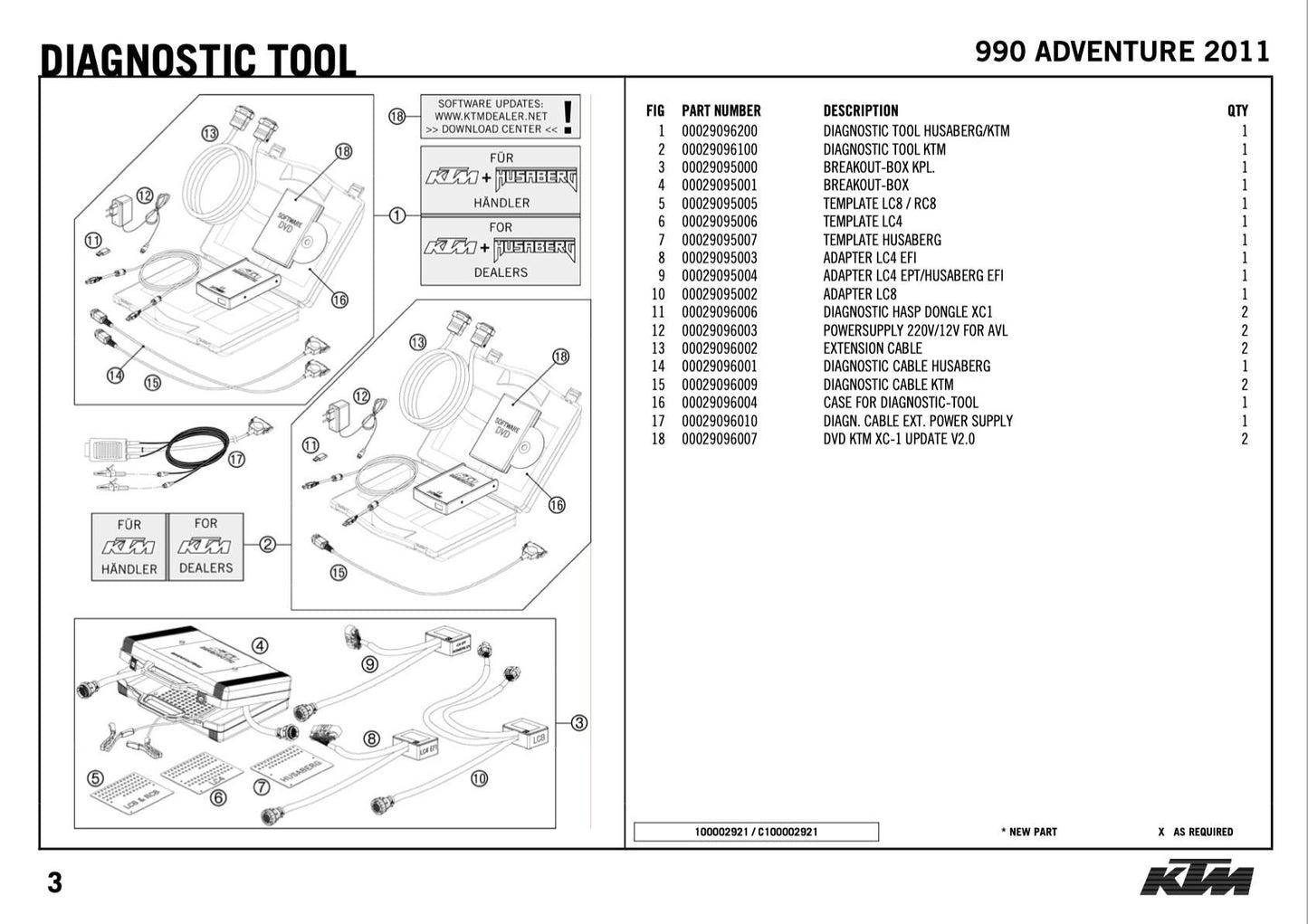 2011 KTM Engine 990 Adventure Spare Parts Manual ART.NO. 3CM089825KEN