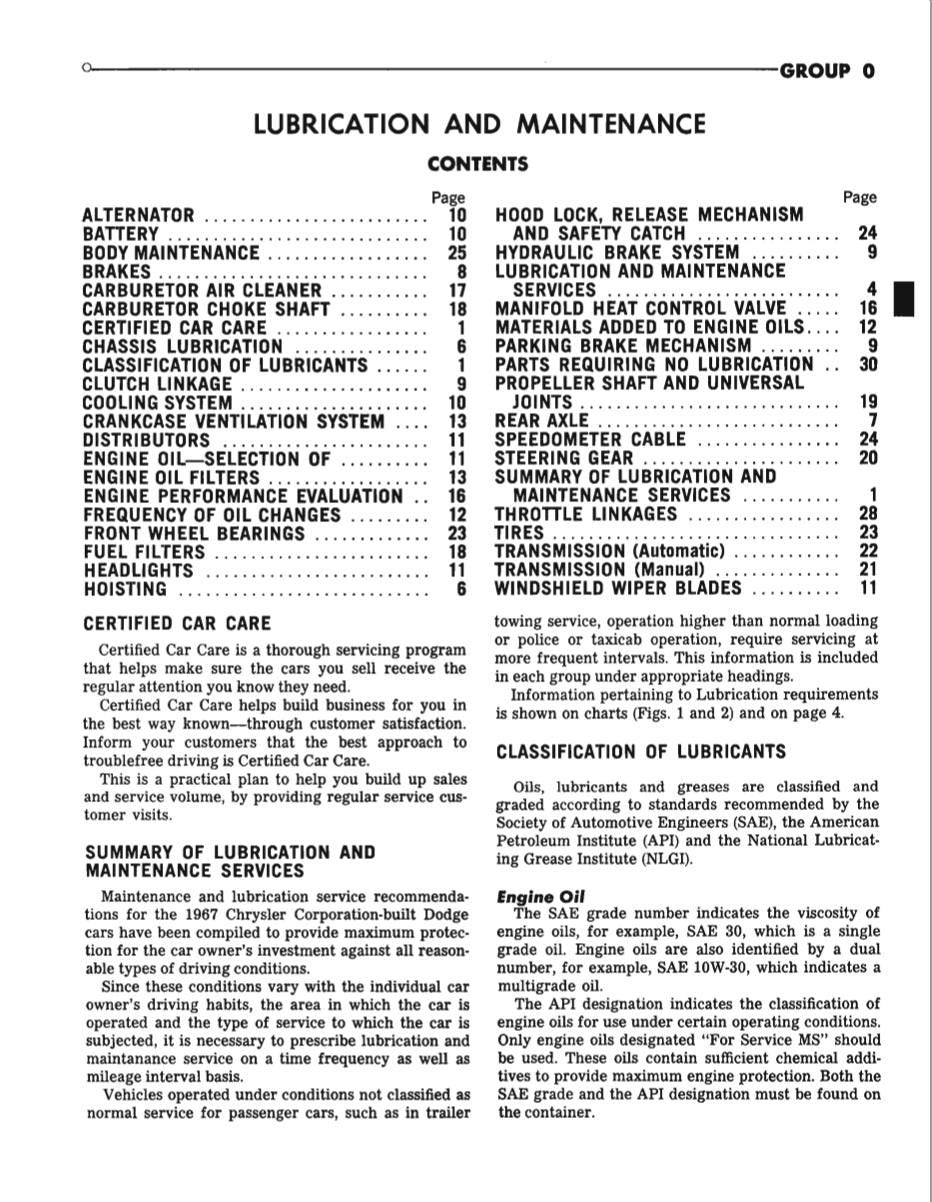 1967 Dodge Dart Coronet Charger Complete Repair Service Manual