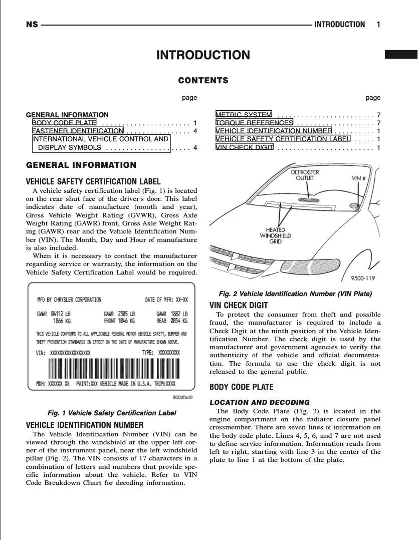 1996 1997 1998 1999 Chrysler Voyager Complete Workshop Repair Service Manual