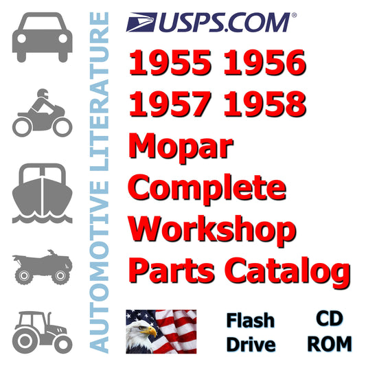 1955 1956 1957 1958 Mopar Complete Workshop Parts Catalog