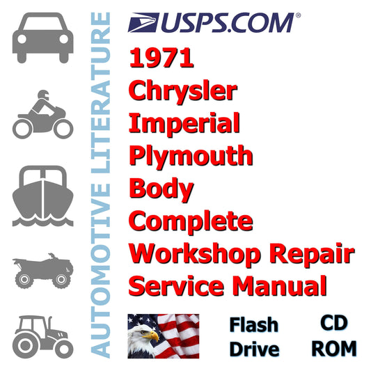 1971 Chrysler Imperial Plymouth Body Complete Workshop Repair Service Manual