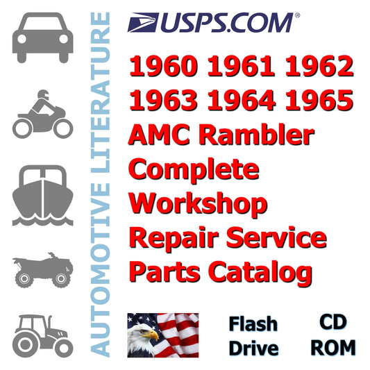 1960 1961 1962 1963 1964 1965 AMC Rambler Complete Workshop Repair Service Parts Catalog